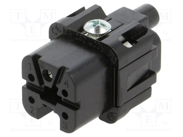 Connector: HDC; contact insert; female; CK; PIN: 4; 4+PE; size 21.21