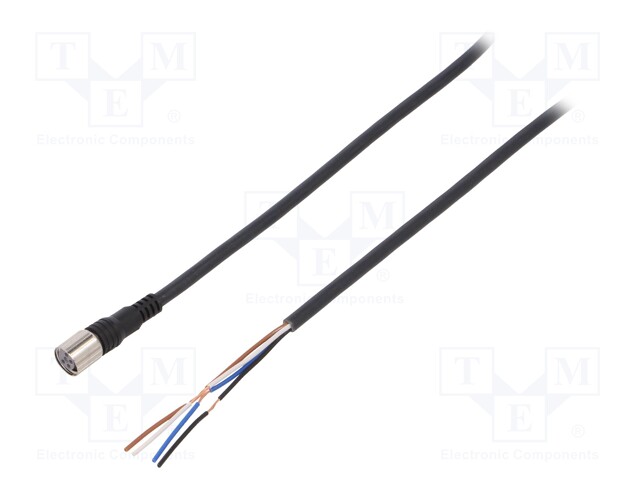 Connection lead; M8; PIN: 4; straight; 2m; plug; 1A; -25÷70°C; IP67