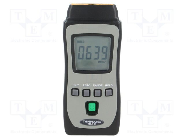 Light meter; 4000W/m2; BTU/(ft2*h),W/m2; 108x48x23mm; 80g