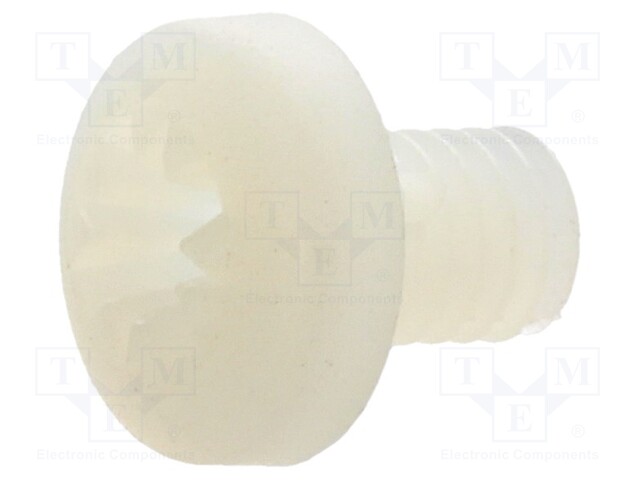 Screw; M4x6; 0.7; Head: cheese head; Pozidriv; 1mm; polyamide