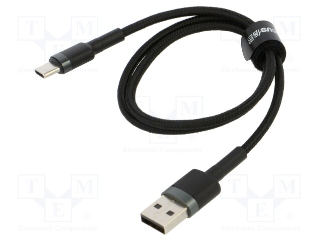 Cable; High Speed,USB 2.0; USB A plug,USB C plug; 0.5m; black