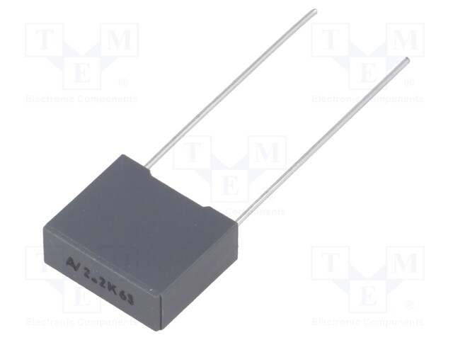 Capacitor: polyester; 2.2uF; 40VAC; 63VDC; Pitch: 10mm; ±10%