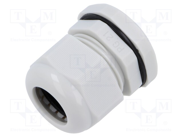 Cable gland; PG21; polyamide; light grey