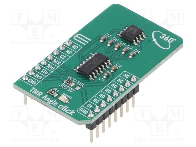 Click board; tilt sensor; SPI; MCP3204,TLE5501; 3.3/5VDC