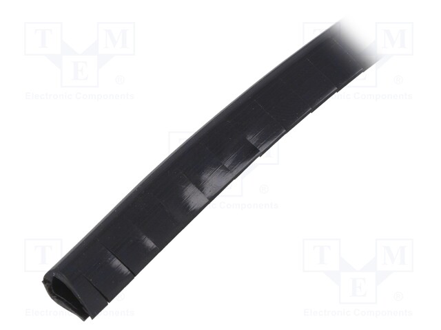 Hole and edge shield; PVC; L: 10m; black; H: 10mm; W: 5.5mm; -30÷70°C