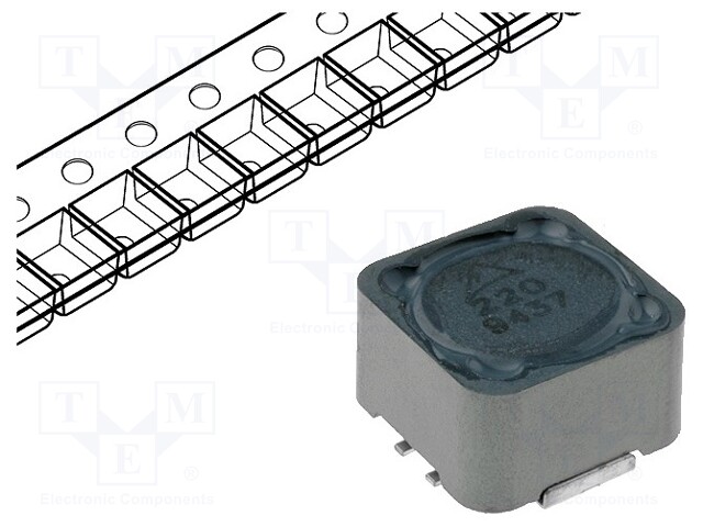 Inductor: wire; SMD; 22uH; 3.6A; 38mΩ; 12.8x12.8x8mm; ±20%