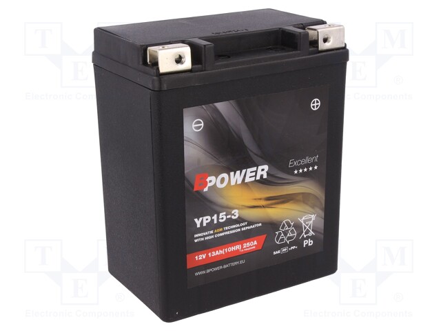 Re-battery: acid-lead; 12V; 13Ah; AGM; maintenance-free,right +