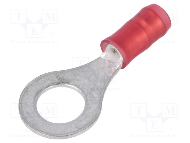 Ring terminal; M6; Ø: 6.35mm; 0.3÷1.42mm2; crimped; for cable; red