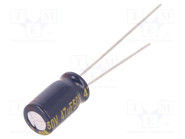 Capacitor: electrolytic; low impedance; THT; 47uF; 50VDC; ±20%