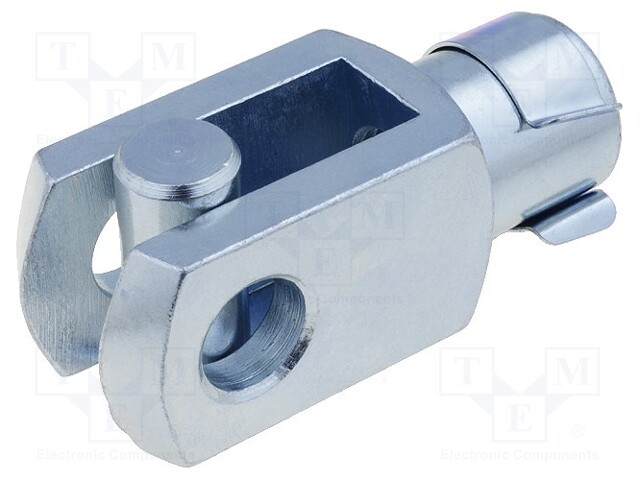 Fork joint; Øhole: 6mm; Thread: M6; Mat: steel; Pitch: 1,0; L: 12mm