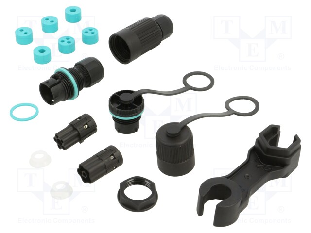 TH384 KIT Mini Plug & Socket connector 5p Screw D5-12 IP66/I