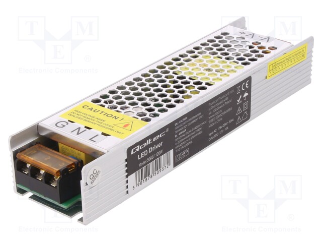 Power supply: switched-mode; LED; 120W; 12VDC; 10A; IP20; OUT: 1