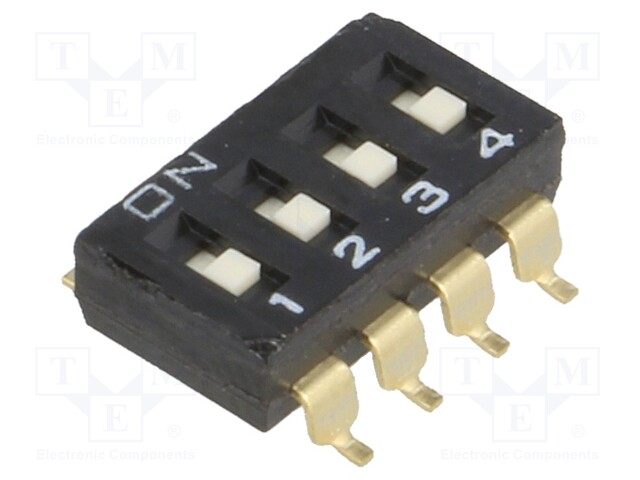 Switch: DIP-SWITCH; Poles number: 4; ON-OFF; 0.025A/24VDC; Pos: 2