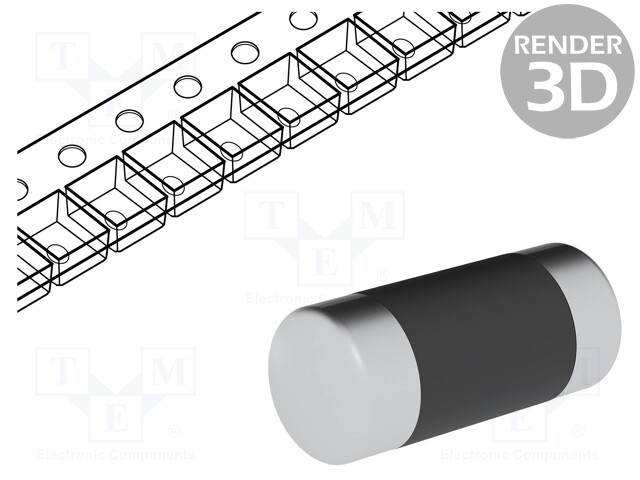 Diode: Zener; 1W; 0.77V; SMD; reel,tape; MiniMELF plastic; ZMD