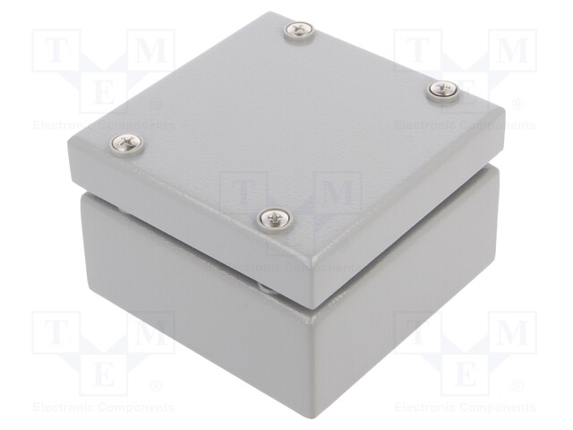 Enclosure: multipurpose; X: 100mm; Y: 100mm; Z: 61mm; steel; grey