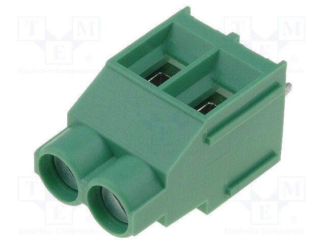 PCB terminal block; angled 90°; 6.35mm; ways: 2; on PCBs; 4mm2