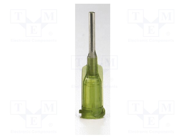 Dispensing Tip, Needle, Stainless Steel, TE Series, Olive, 1.5 ", 50 Pack