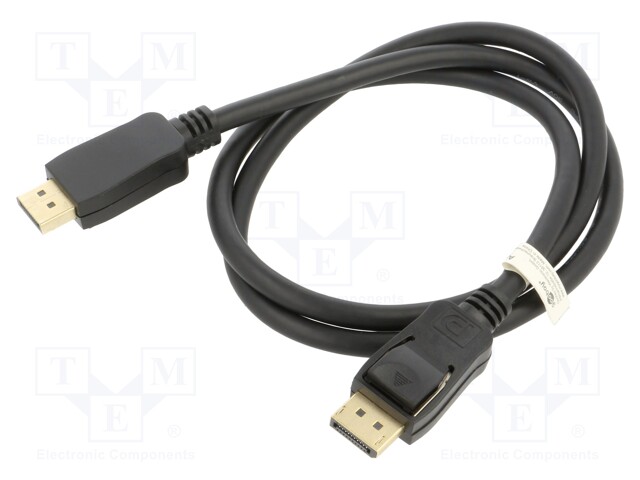 Cable; DisplayPort 2.1; DisplayPort plug,both sides; 1m; black