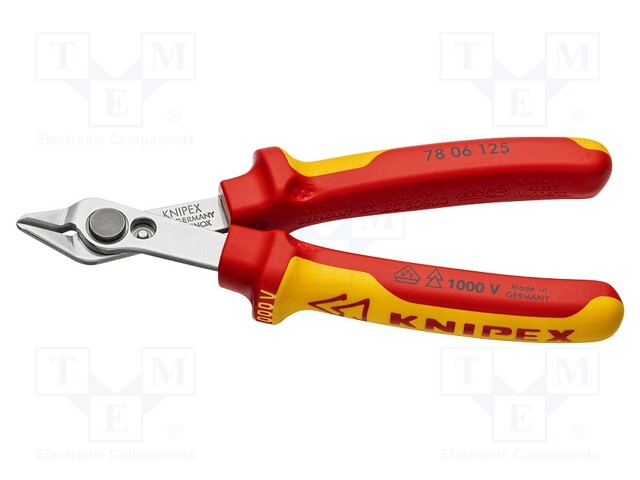 Pliers; insulated,side,cutting,precision; 125mm; Conform to: VDE