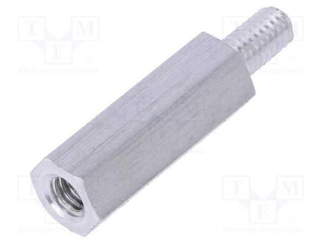 Screwed spacer sleeve; Int.thread: M4; 20mm; Ext.thread: M4