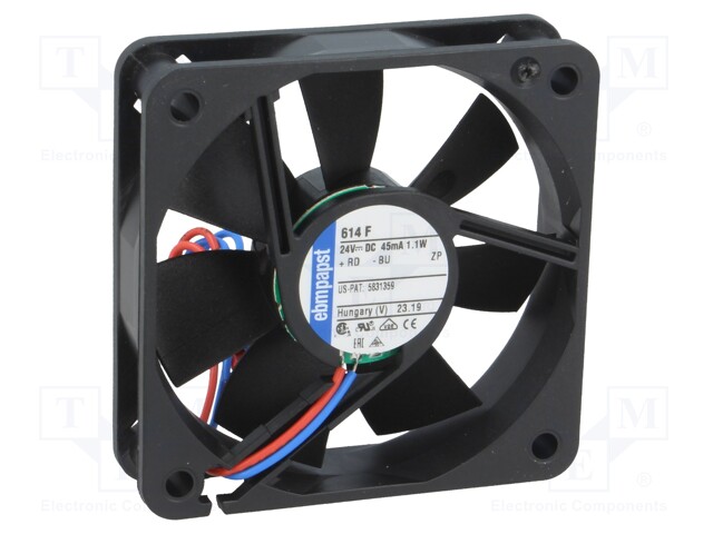 Fan: DC; axial; 60x60x15mm; 29m3/h; 27dBA; slide bearing; 3900rpm