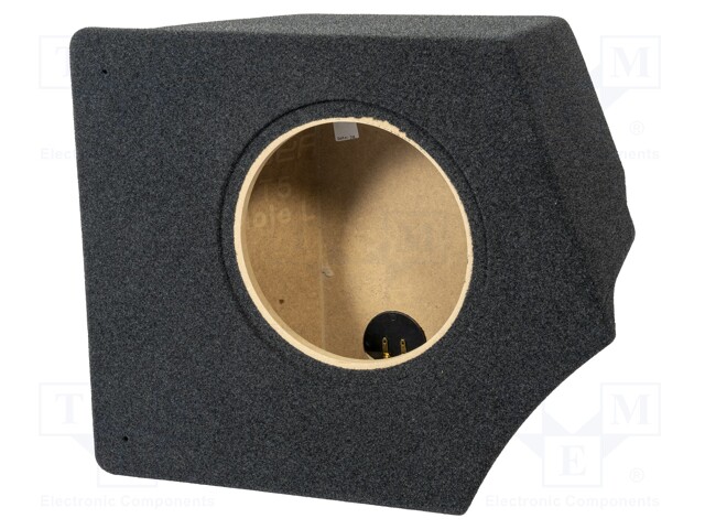 Car loudspeaker enclosure; MDF; black melange; textil; 15l; 250mm