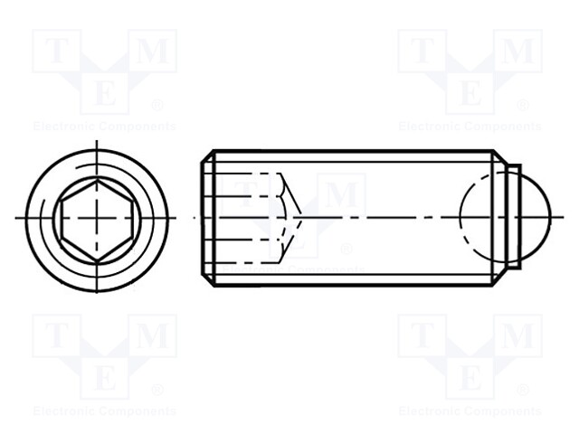 Ball latch; steel; BN: 20214; Thread: M4; 6mm; Plating: black finish