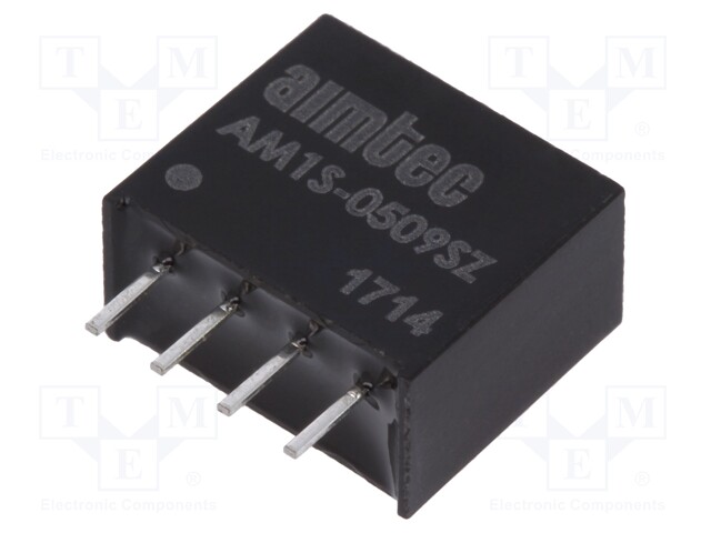 Converter: DC/DC; 1W; Uin: 4.5÷5.5V; 9VDC; Iout: 111mA; SIP4; 1.8g