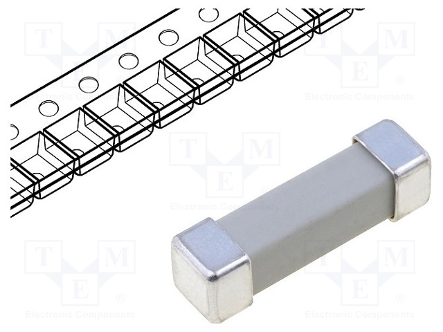 Fuse: fuse; time-lag; 100mA; 250V; SMD; ceramic; 16x4,5x4,5mm