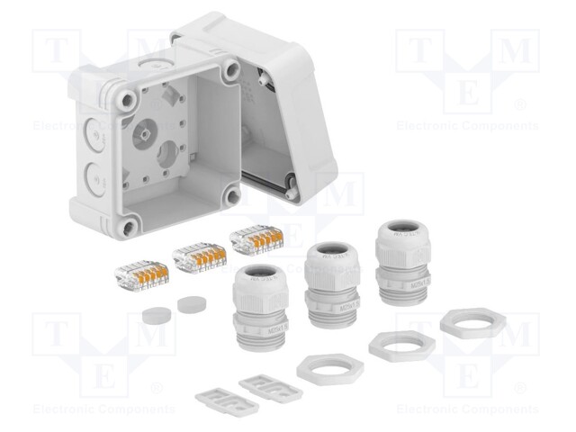 Enclosure: junction box; X: 95mm; Y: 95mm; Z: 72mm; polycarbonate