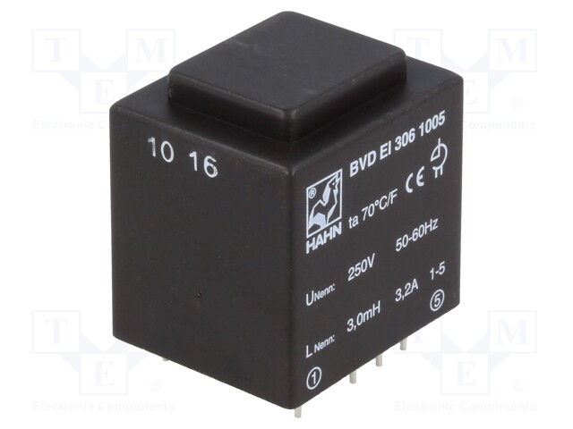 Inductor: wire; THT; 3mH; 3.2A