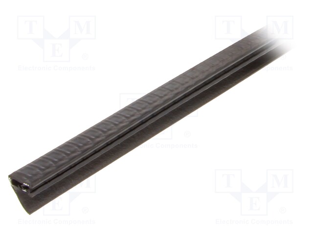 Gasket; EPDM/PVC; black; L: 10m; W: 16mm; H: 13mm; Panel thick: 1÷2mm