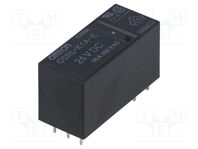 Relay: electromagnetic; SPST; Ucoil: 24VDC; 16A/250VAC; 16A/24VDC