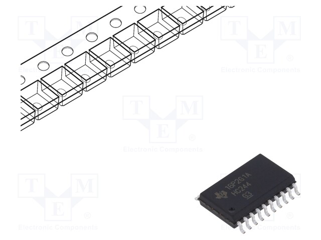 Buffer / Line Driver, 74HC244, 2 V to 6 V, SOIC-20