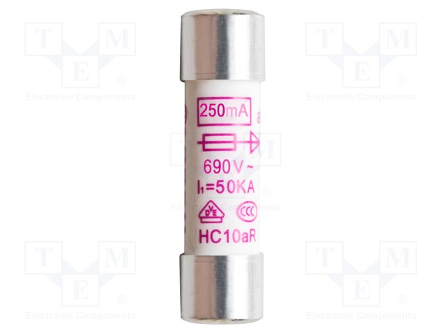 Fuse; Application: PKT-P4090; 250mA; 690V; 10.3x38mm; 10pcs.