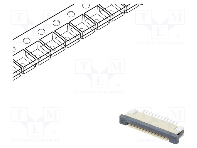 Connector: FFC (FPC); horizontal; PIN: 12; ZIF; SMT; tinned; 30mΩ