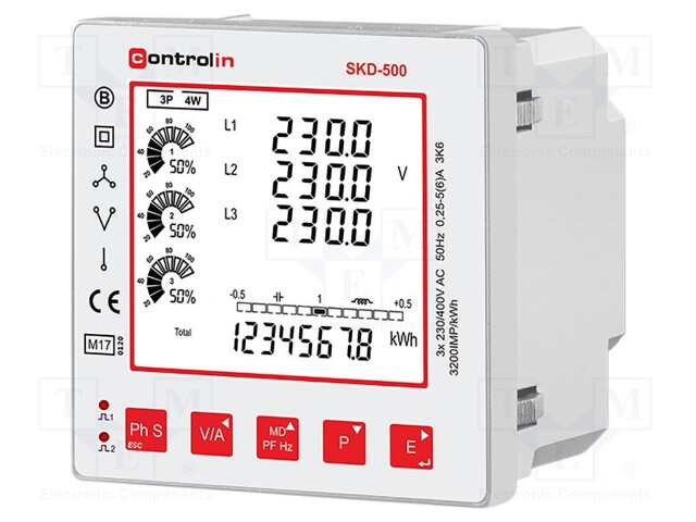 Electric energy meter; 230/400V; 5A; Network: three-phase; IP52