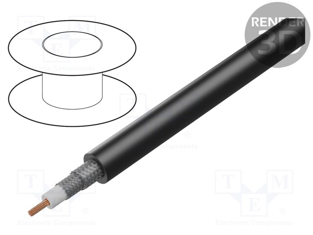 Wire: coaxial; stranded; OFC; PUR; green; 100m