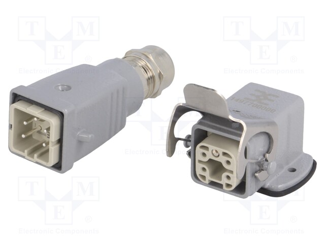 Connector: HDC; male + female; plug + socket; HA; PIN: 5; 4+PE; PG11