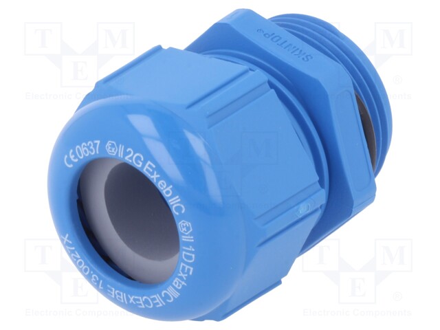 Cable gland; M25; IP68; Mat: polyamide; blue; Conform to: ATEX Ex