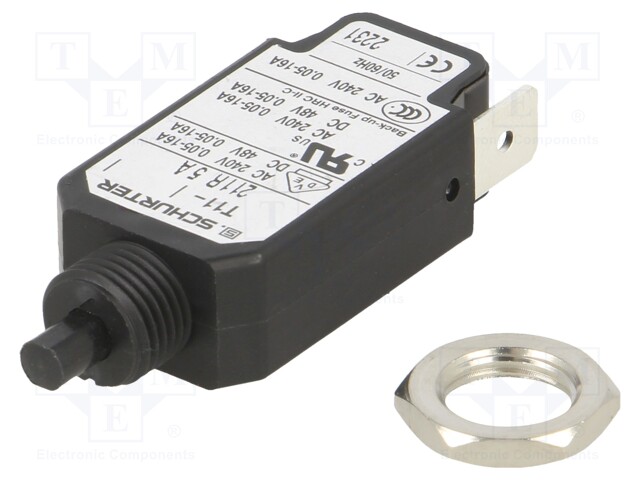 Circuit breaker; Urated: 240VAC; 48VDC; 5A; SPST; Poles: 1; screw