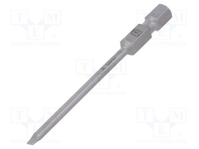 Screwdriver bit; slot; 3,0x0,5mm; Overall len: 70mm