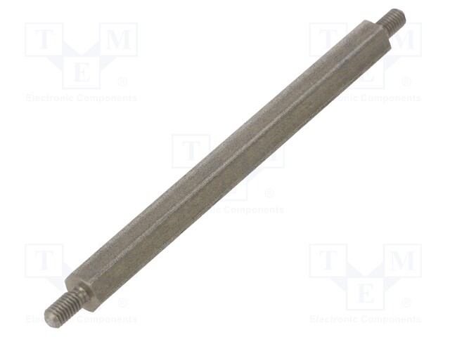 Screwed spacer sleeve; 60mm; Ext.thread: M3; hexagonal