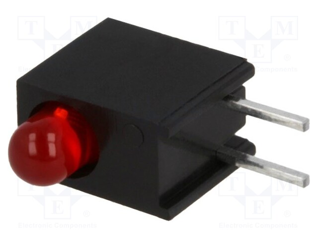 LED; in housing; red; 3mm; No.of diodes: 1; 20mA; Lens: diffused,red