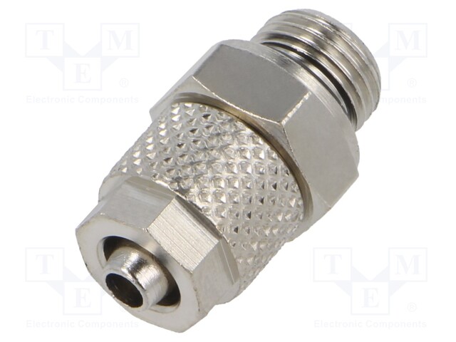 Screw-on fitting; threaded; max.15bar; nickel plated brass; 4mm