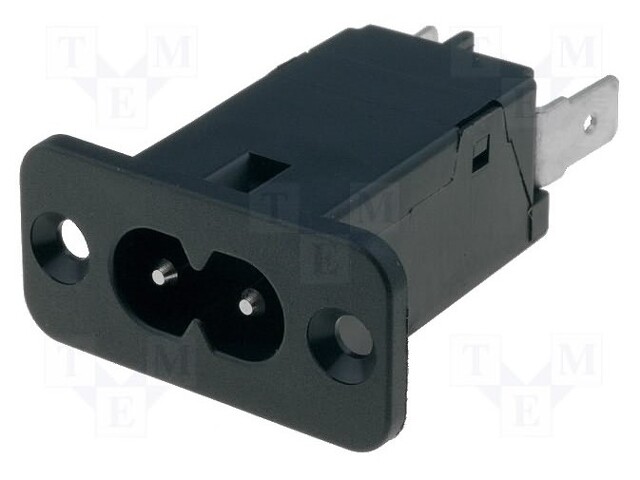 Connector: AC supply; socket; male; 2.5A; 250VAC; IEC 60320; 1.2mH