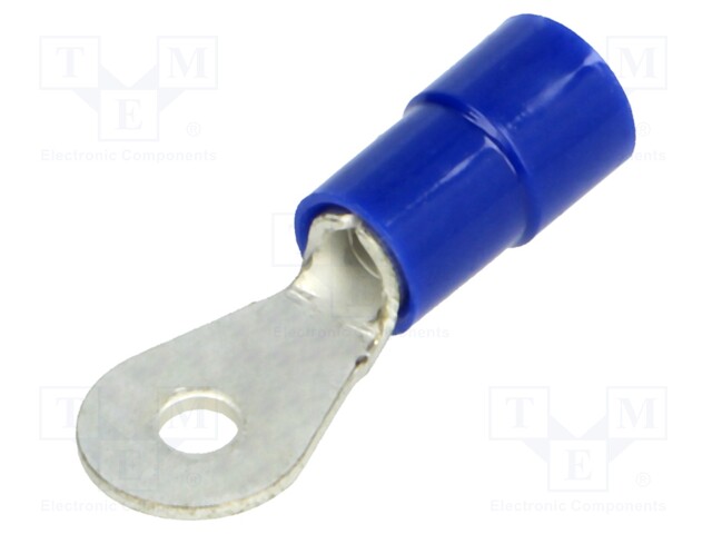 Ring terminal; M2,5; Ø: 2.6mm; 1.5÷2.5mm2; crimped; for cable; blue