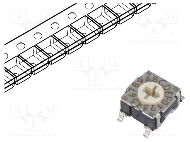 Encoding switch; HEX/BCD; Pos: 16; SMT; Rcont max: 100mΩ; 1250pcs.