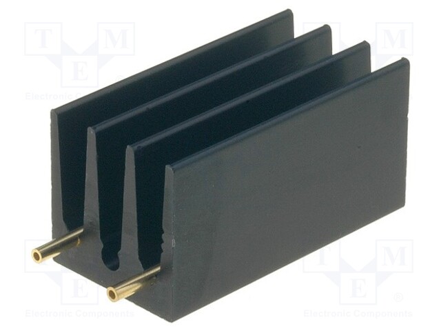 Heatsink: extruded; grilled; TO220; black; L: 30mm; W: 16mm; H: 16mm