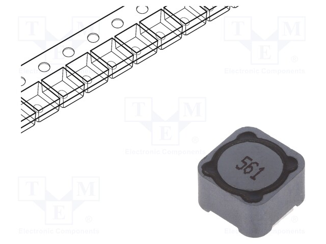 Inductor: wire; SMD; 560uH; 730mA; 1.07Ω; 12x12x8mm; ±20%; -40÷125°C